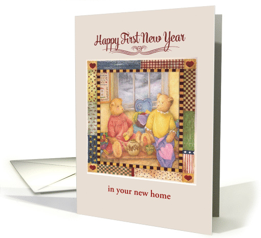 first new year cozy winter bears custom front card (1415224)