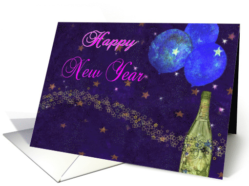 First New Year in New Home Balloons Champagne card (1420566)