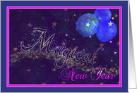 First New Year for Couple Balloons & Stars card