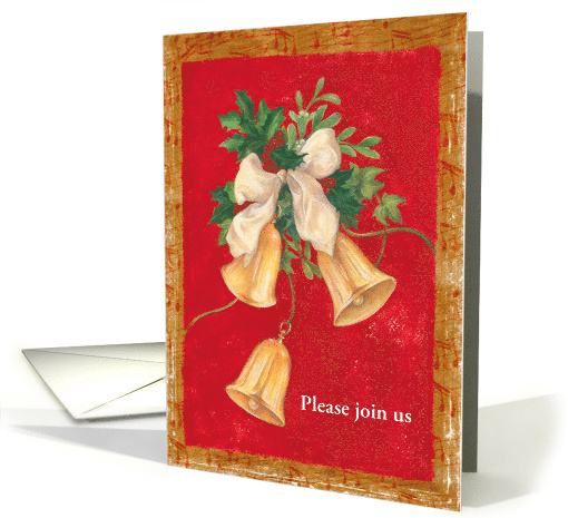 Custom Invitation with Christmas Bells and Holly card (1453924)