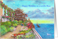 for Boss 60th Birthday Coastal Art card