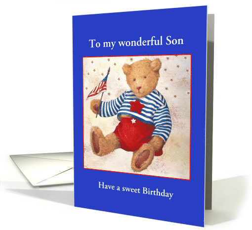 for Son Patriotic Bear Birthday on 4th July card (1469130)
