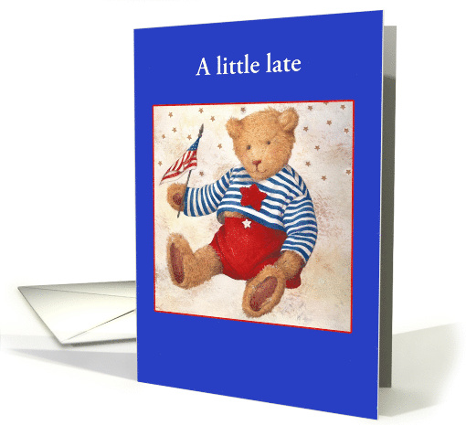 Belated Birthday Patriotic Bear custom front card (1470696)