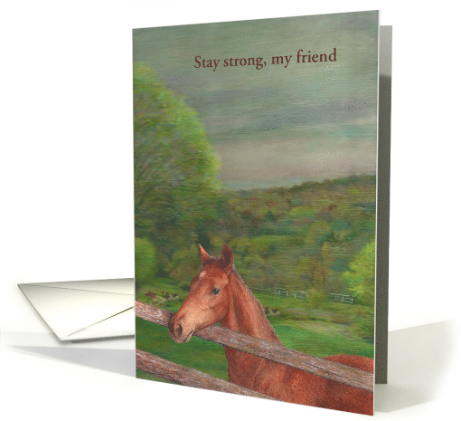 Pet Cancer Encouragement Illustrated Horse card (1471478)