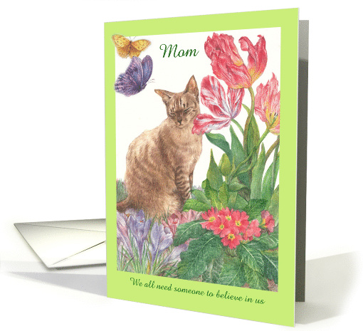 Mother's Day Butterfly Purrfect kitty for Mom card (1474078)