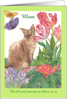 Mother’s Day Butterfly Purrfect kitty for Mom card