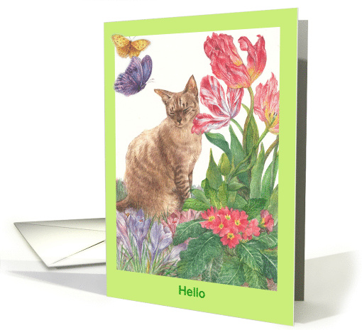 Purr-fect Kitty Hello Custom Blank Inside card (1474160)