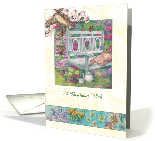 Birthday on Mother's Day Cat in Garden card (1474312)