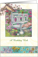Birthday on Mother’s Day Cat in Garden card
