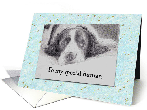 Father's Day from Pet Dog portrait Custom Text card (1476748)