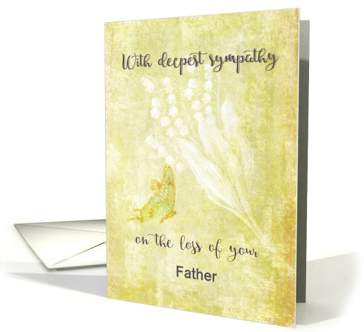 Loss of Father Custom Sympathy White Floral card (1516930)