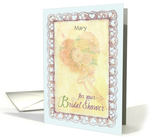 Bridal Shower with Heart Bouquet Custom Name card (1560208)