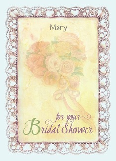 Bridal Shower with Heart Bouquet Custom Name