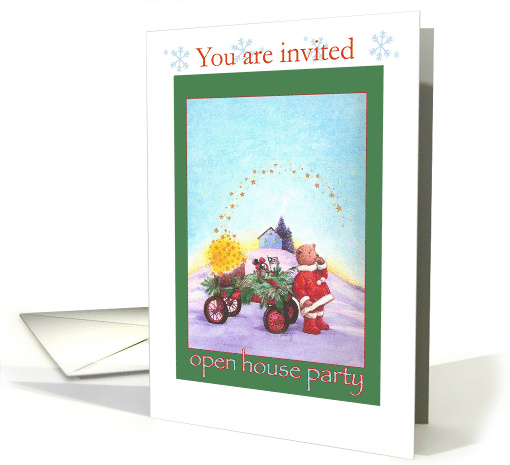 Winter open house invitation, illustrated teddy bear &... (971915)