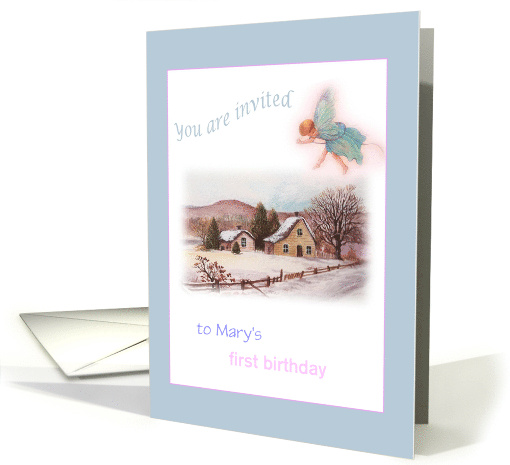 Enchanting Winter Fairy , Personalize Birthday Invite card (986957)