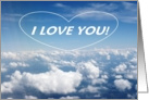 I Love You - clouds - blank inside card