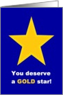 Congratulations -You deserve a GOLD star! (Blue) card