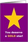 Congratulations - You deserve a GOLD star! (Purple) card