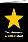 Congratulations - You deserve a GOLD star! (Black background) card