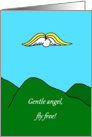 Dove in flight - Sympathy - Gentle angel, fly free card