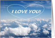 I Love You - clouds - blank inside card