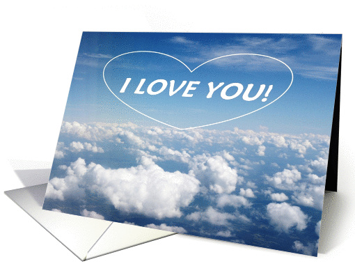 I Love You - with all my heart - clouds card (1095312)