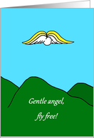 Dove in flight - Sympathy - Gentle angel, fly free card