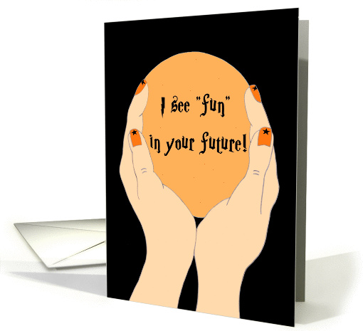 Halloween party invitation - crystal ball - fun in your future card