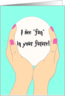 Birthday party invitation - crystal ball - fun in your future card