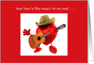 Happy Valentines Day love is music to my soul card