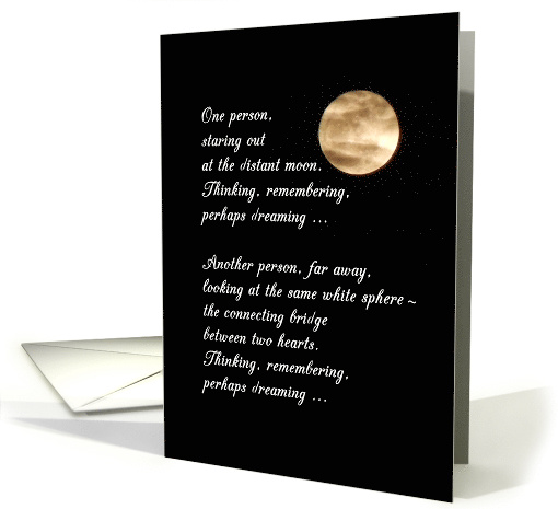 Missing You from Across the Miles Moon Poem card (1419094)