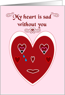 Sad tears heart card...