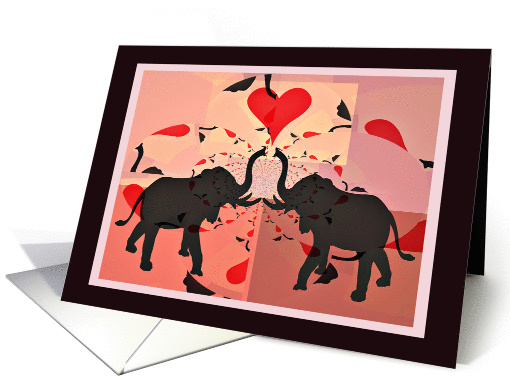 Valentine's Day Elephants in Love card (1030353)
