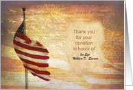 Thank You for Your Donation in Honor of (Name) card