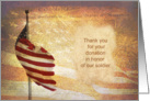 Thank You for Your Donation in Honor of Our Soldier card