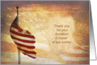 Thank You for Your Donation in Honor of Our Soldier card
