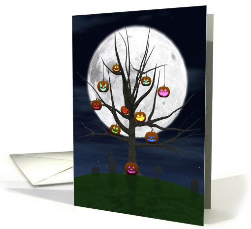 Colorful Jack-o-lantern Tree Halloween card (977395)