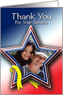 Photo Card Patriotic Thank you for your service card