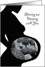 Photo Card Sharing our Blessing Expecting Announcement black & white card