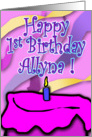 Allyna 1st Birthday card
