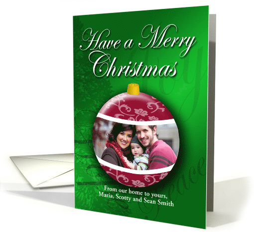 Photo Card Ornament Flowers Christmas From Our Home to Yours card