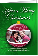 Photo Card Ornament Flowers Christmas From Our Home to Yours card