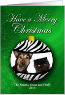 Photo Card Ornament Zebra card