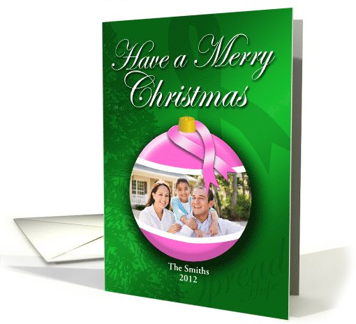 Photo Card Ornament Pink Ribbon card (974203)