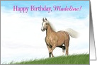 Cloud Palomino Custom Name Birthday Card