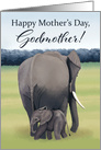 Mother and Baby Elephant--Mother’s Day for Godmother card