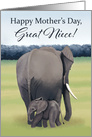 Mother and Baby Elephant--Mother’s Day for Great Niece card