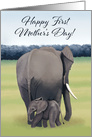 Mother and Baby Elephant--First Mother’s Day card