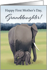 Mother and Baby Elephant--First Mother’s Day for Granddaughter card