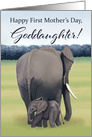 Mother and Baby Elephant--First Mother’s Day for Goddaughter card